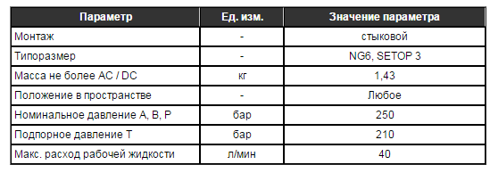 SD03 гидрорараспределители Ду=6 мм (CETOP3, NG6)